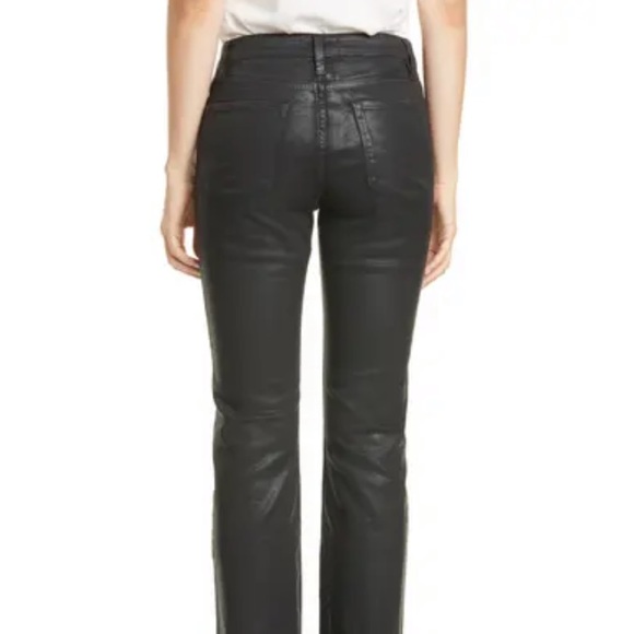NWT Frame Black Coated Leather Like Jeans - Picture 6 of 6